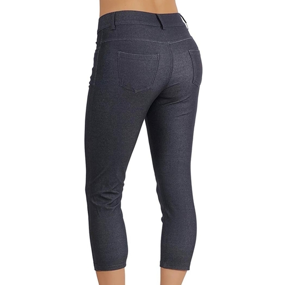 Jean Look Cotton Blend Jeggings Tights Slimming - Picture 2 of 4